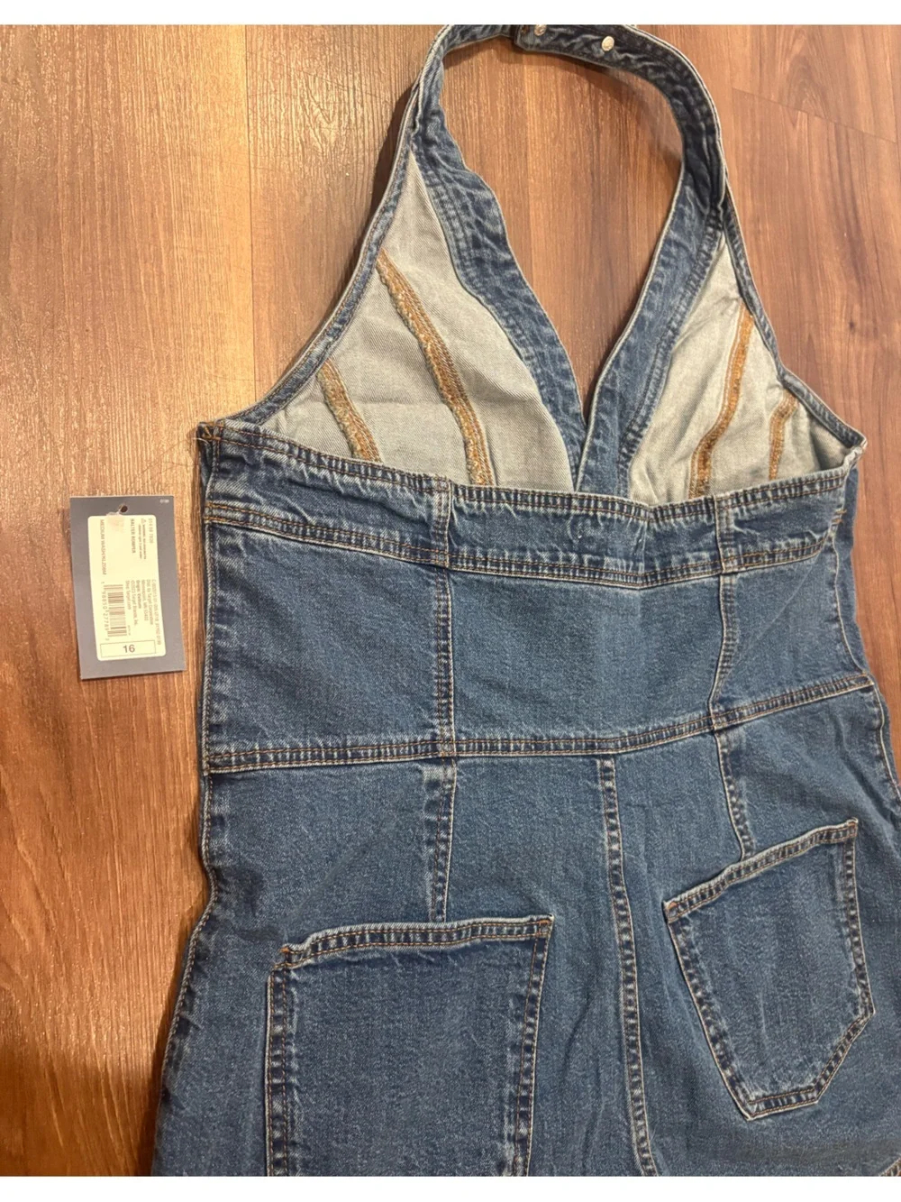 Women’s Blue Denim Buttony-Front Jeans romper